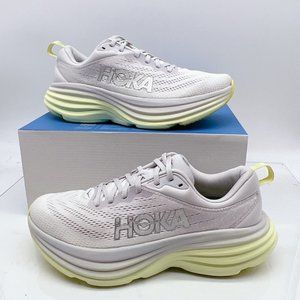 HOKA One One Bondi 8 Running Shoe Sneaker Nimbus Cloud Luminary Green Wms US 5